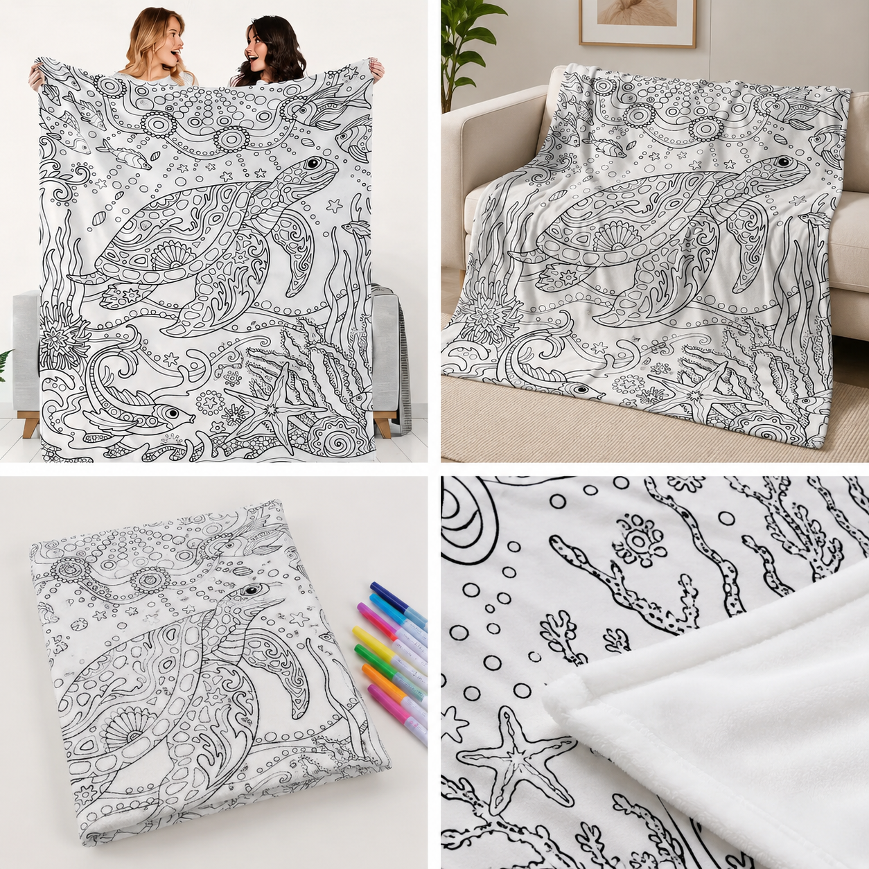 🐢 Ocean Adventure Color Blanket™