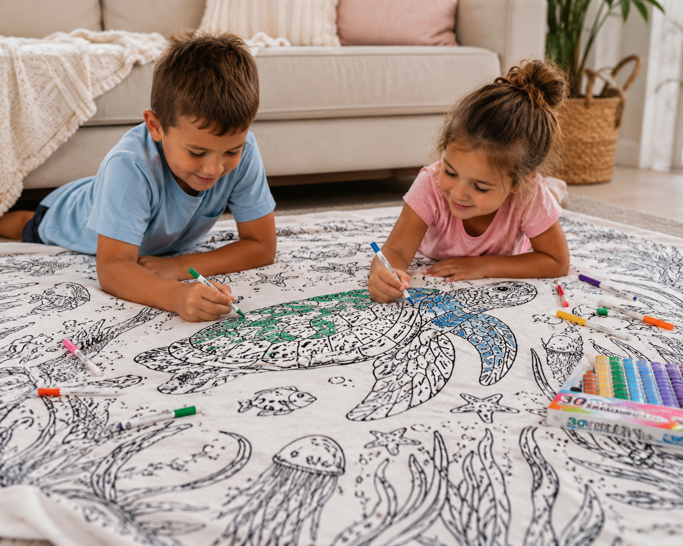 🐢 Ocean Adventure Color Blanket™
